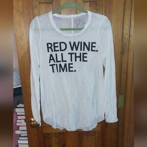 Chaser Long Sleeve Lightweight Red Wine All The Time Shirt NWOT